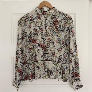 Zara floral, peplum blouse